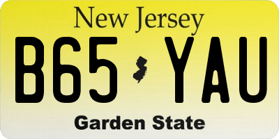 NJ license plate B65YAU