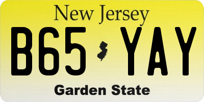 NJ license plate B65YAY