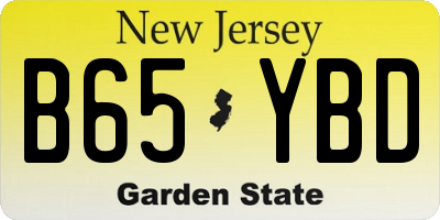 NJ license plate B65YBD