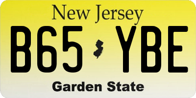 NJ license plate B65YBE