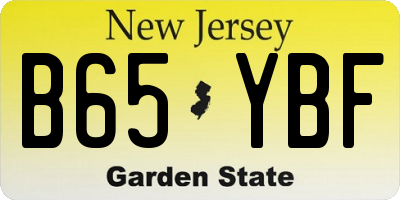 NJ license plate B65YBF
