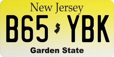 NJ license plate B65YBK