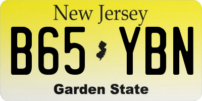 NJ license plate B65YBN