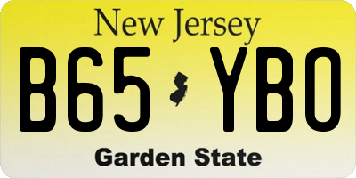 NJ license plate B65YBO