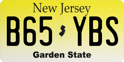 NJ license plate B65YBS
