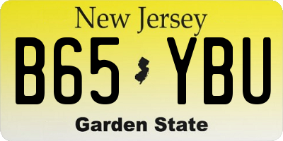 NJ license plate B65YBU