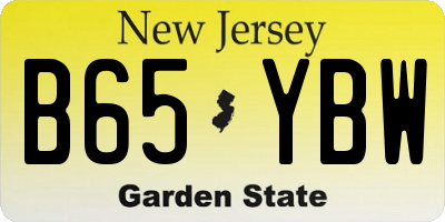 NJ license plate B65YBW