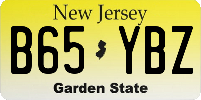 NJ license plate B65YBZ