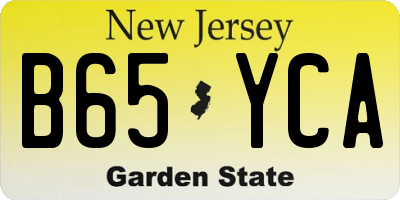 NJ license plate B65YCA