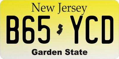 NJ license plate B65YCD