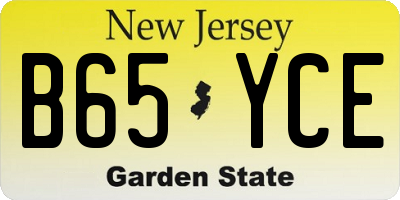 NJ license plate B65YCE