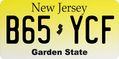 NJ license plate B65YCF