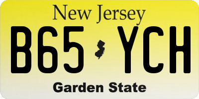 NJ license plate B65YCH
