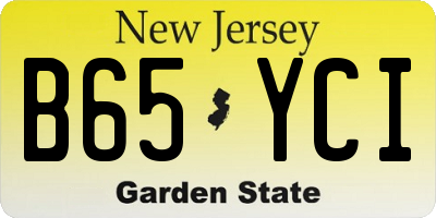 NJ license plate B65YCI