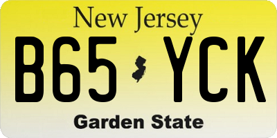 NJ license plate B65YCK