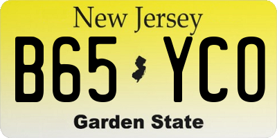 NJ license plate B65YCO