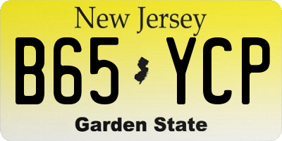 NJ license plate B65YCP