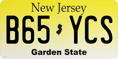 NJ license plate B65YCS