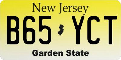 NJ license plate B65YCT