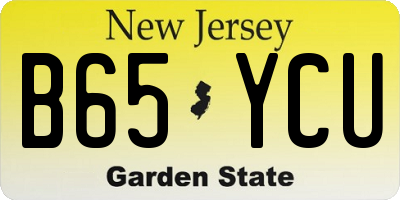 NJ license plate B65YCU