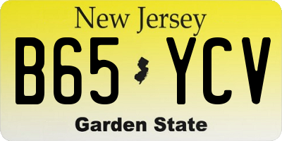 NJ license plate B65YCV
