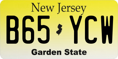 NJ license plate B65YCW