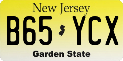 NJ license plate B65YCX