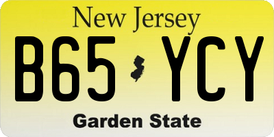 NJ license plate B65YCY