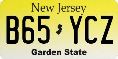 NJ license plate B65YCZ