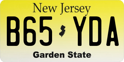 NJ license plate B65YDA