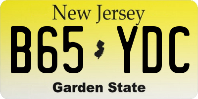 NJ license plate B65YDC