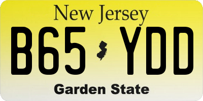 NJ license plate B65YDD