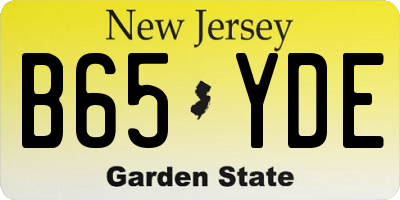 NJ license plate B65YDE
