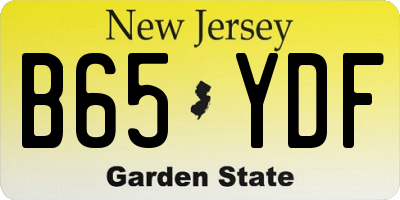 NJ license plate B65YDF