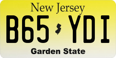 NJ license plate B65YDI