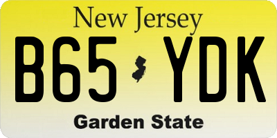 NJ license plate B65YDK
