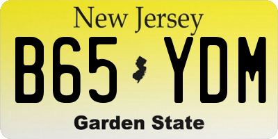 NJ license plate B65YDM