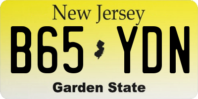 NJ license plate B65YDN