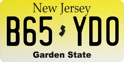 NJ license plate B65YDO
