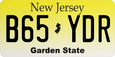 NJ license plate B65YDR