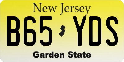 NJ license plate B65YDS