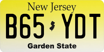 NJ license plate B65YDT