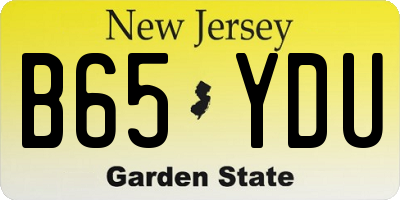 NJ license plate B65YDU