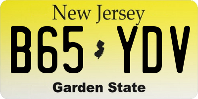 NJ license plate B65YDV