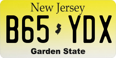 NJ license plate B65YDX