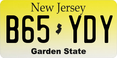 NJ license plate B65YDY