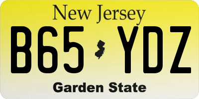 NJ license plate B65YDZ