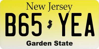 NJ license plate B65YEA