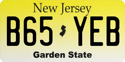 NJ license plate B65YEB