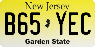 NJ license plate B65YEC